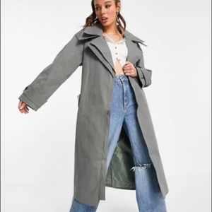 Grey Oversized Trench Coat